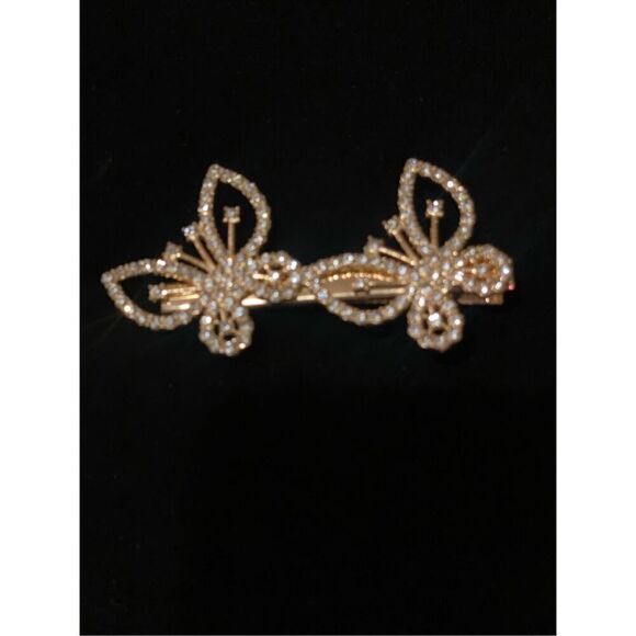 Hair Clips Set of 4 Pearls & Rhinestones Party Holidays - Picture 5 of 9